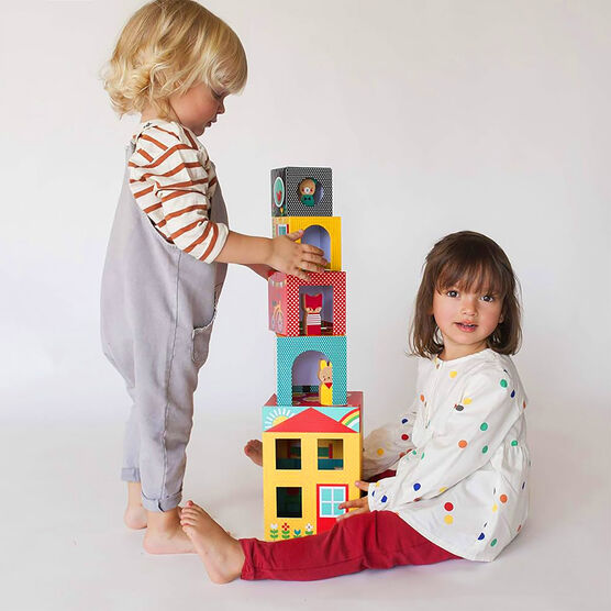 Peek-A-Boo House stacking blocks play set